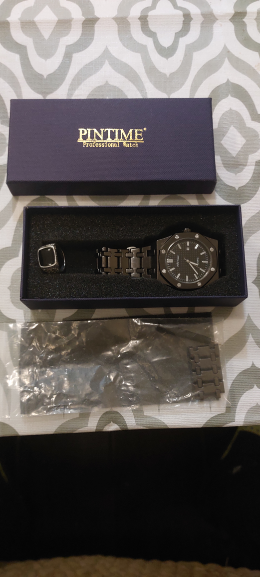 PIN TIME Men's Black Watch with Ring - photo 2