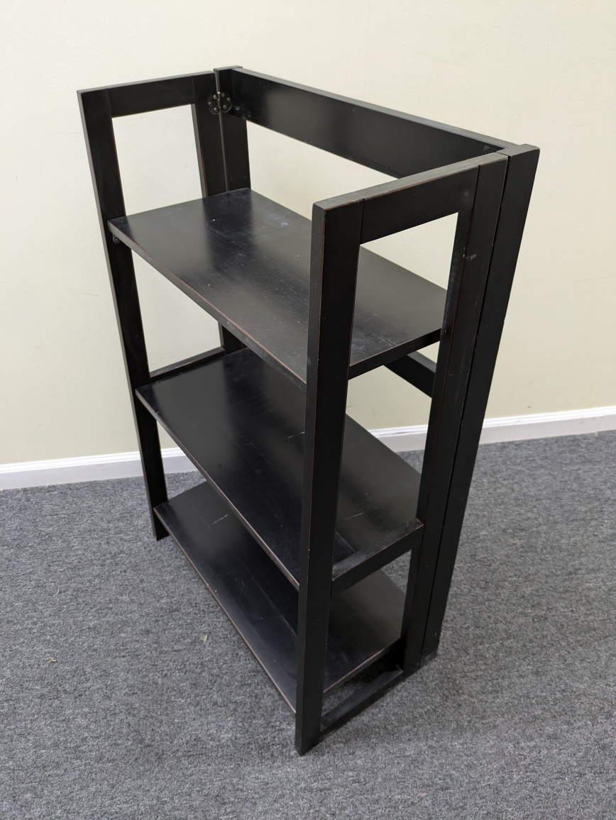 Pier 1 Imports Black Wooden Folding Bookcase 3 level - photo 3