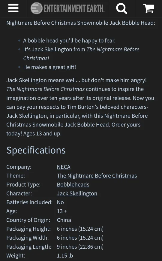 BRAND NEW Nightmare Before Christmas Snowmobile Jack Headknocker image indicator(5)