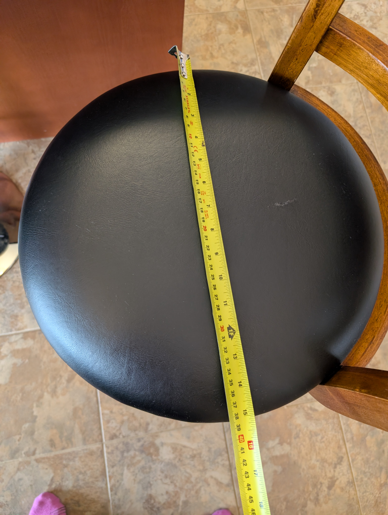 Swivelling Bar Stool - Brown Wood and Black Leatherette - photo 5