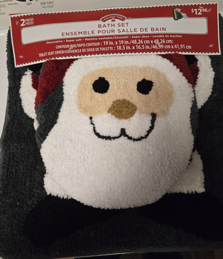 Holiday Time Santa Bath Mat Set