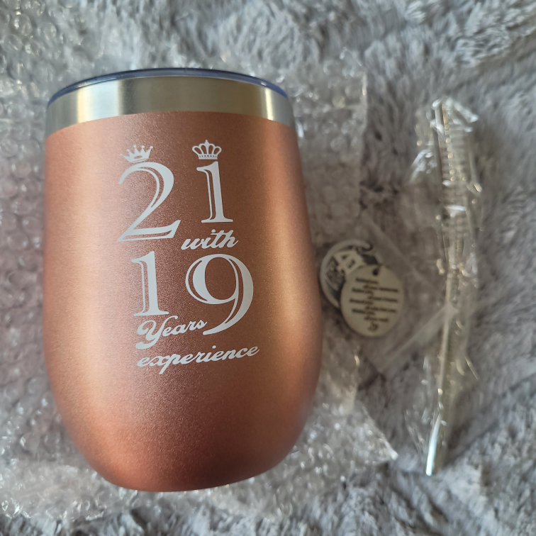 40th Birthday Gift Set: Rose Gold Tumbler, Keychain, and Straw - photo 3