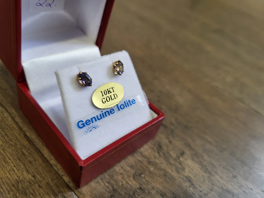 Genuine Iolite 10KT Gold Earrings image indicator(4)