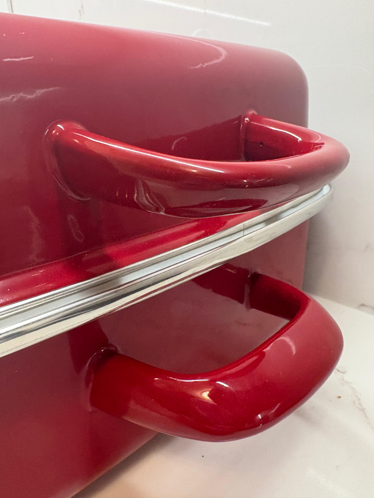 KitchenAid Red Enamel Roasting Pan. Red RARE - photo 2