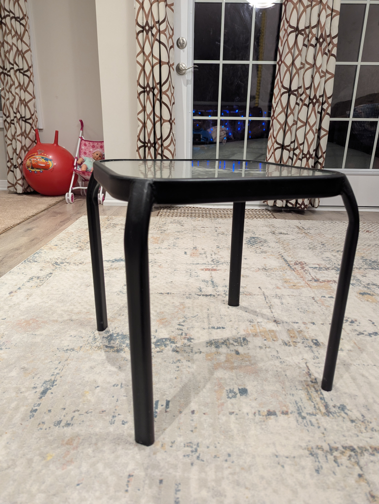 Glass-Top Side Table