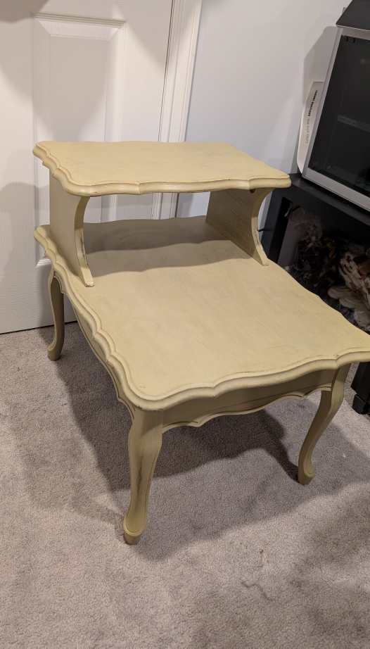 Vintage Two-Tier End Table solid sturdy wood