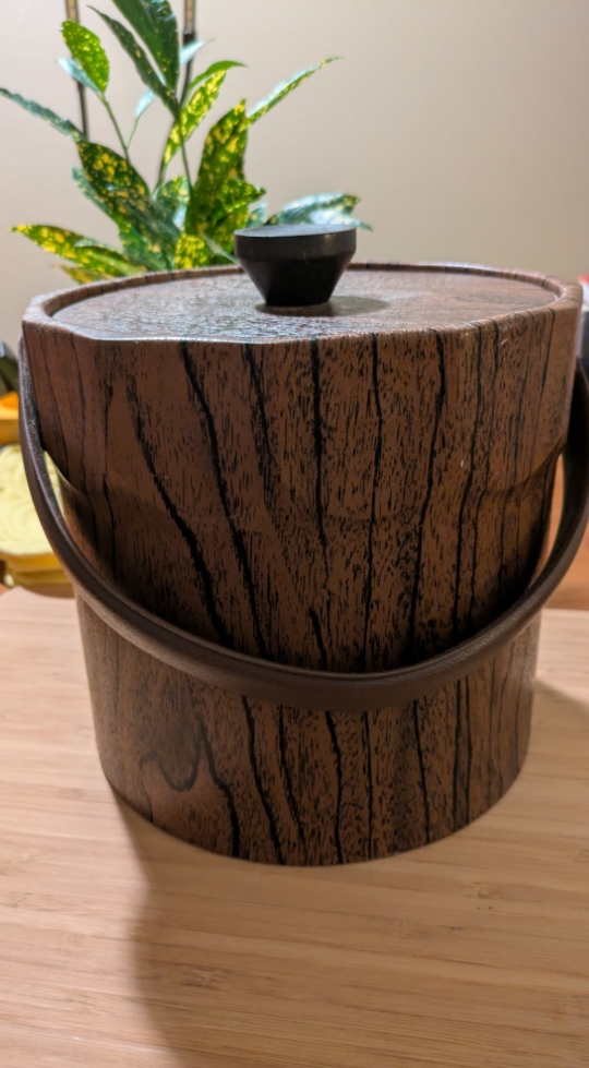 Vintage Wood-Look Ice Bucket