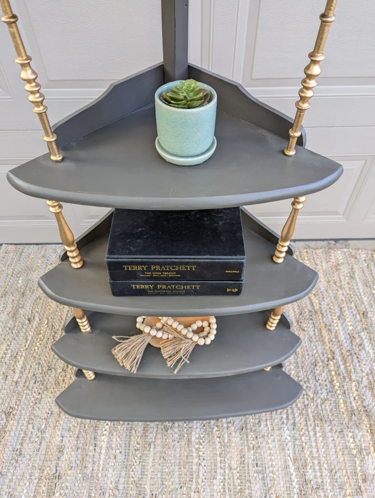 Newly refinished corner shelf unit image indicator(4)