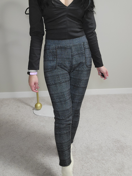 Women's Grey & Black fleece lined Leggings - photo 2