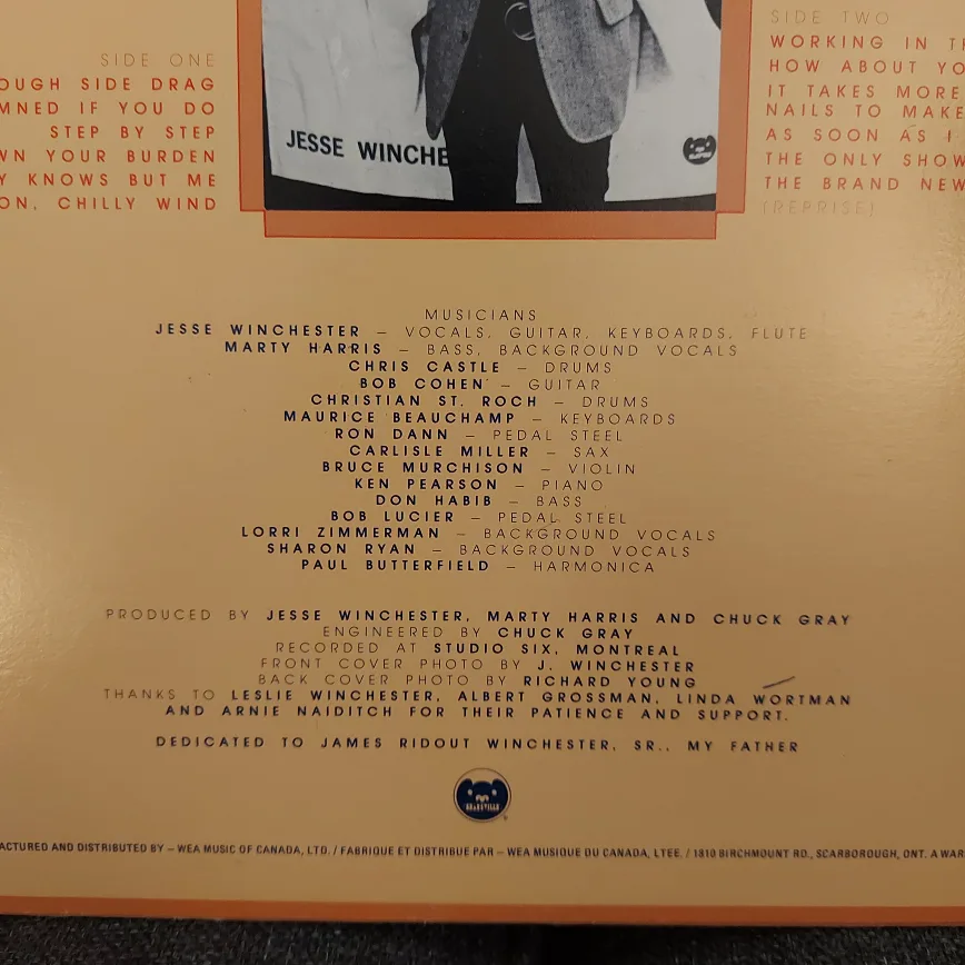 Jesse Winchester - Let the Rough Side Drag - Vinyl Record image indicator(3)