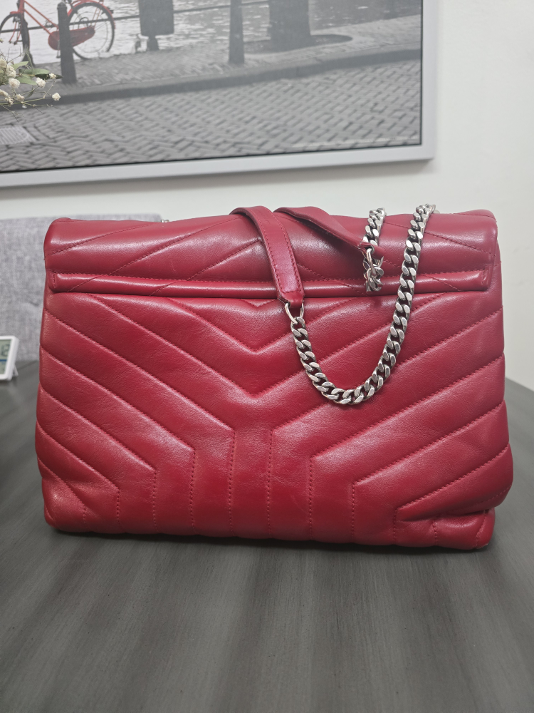 Saint Laurent Red Quilted Leather Chain Bag - photo 4
