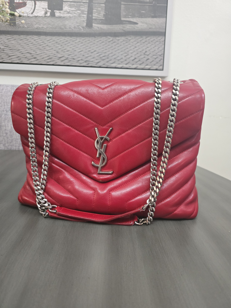 Saint Laurent Red Quilted Leather Chain Bag - photo 5