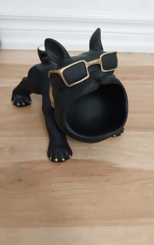 BNIB Black French Bulldog Figurine with Tray 🥕 image indicator(2)