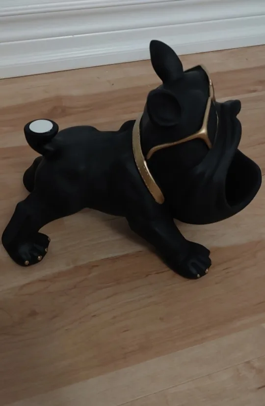 BNIB Black French Bulldog Figurine with Tray 🥕 image indicator(4)