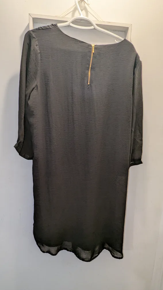 Black 3/4 Sleeve Mini Dress 🏈 image indicator(2)