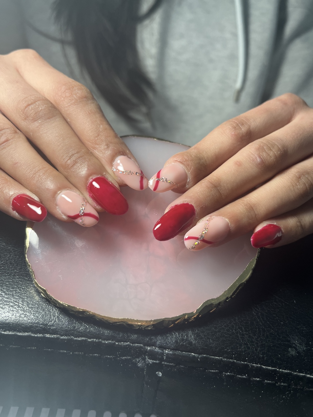 Gorgeous Red and Nude Nails - photo 2