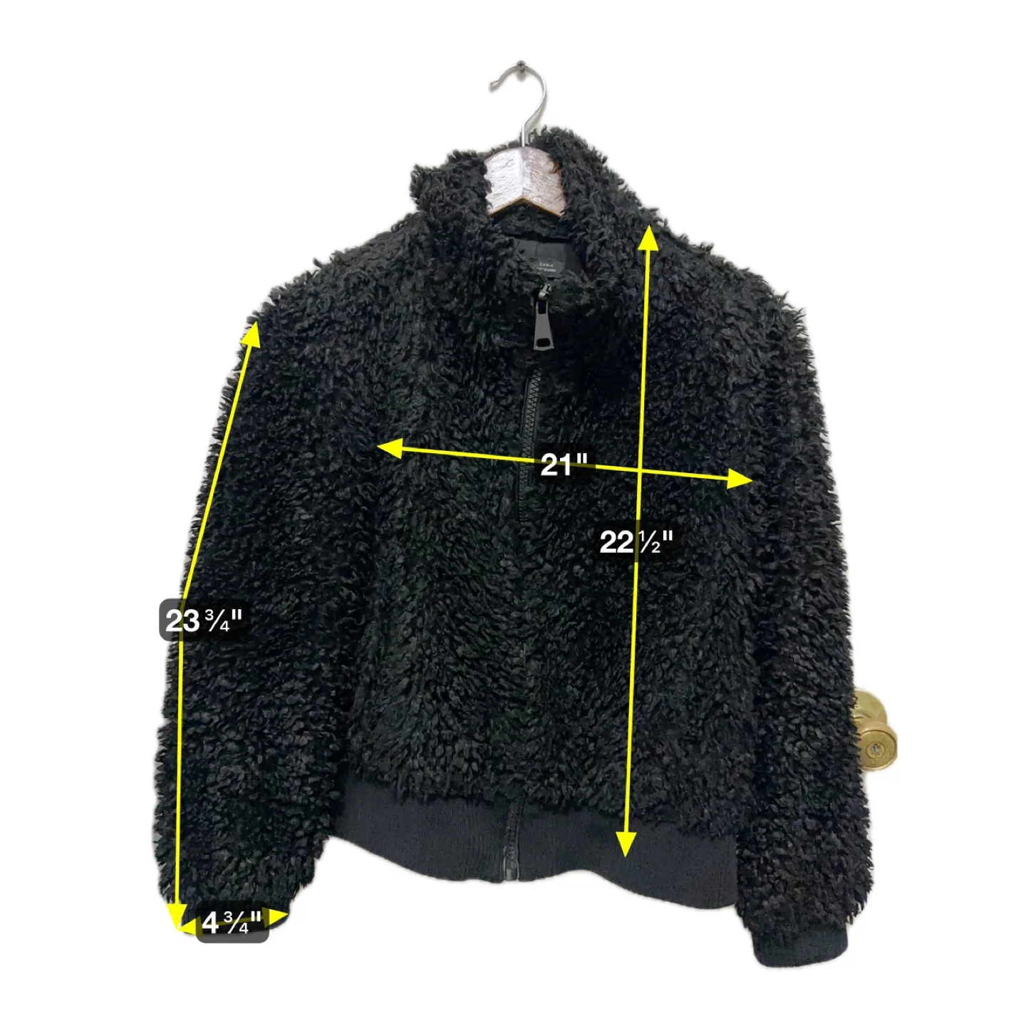 Zara Black Fuzzy Jacket image indicator(4)