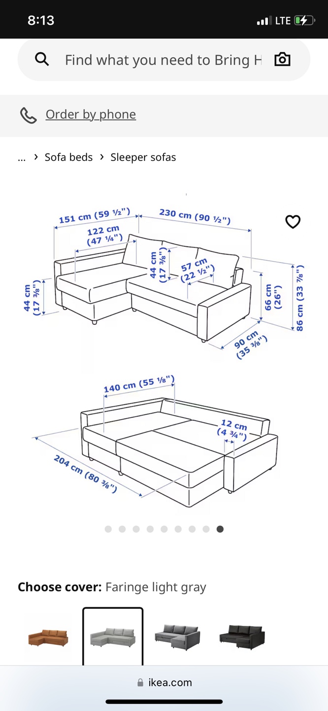 IKEA FRIHETEN Corner Sleeper Sofa - Beige - photo 5