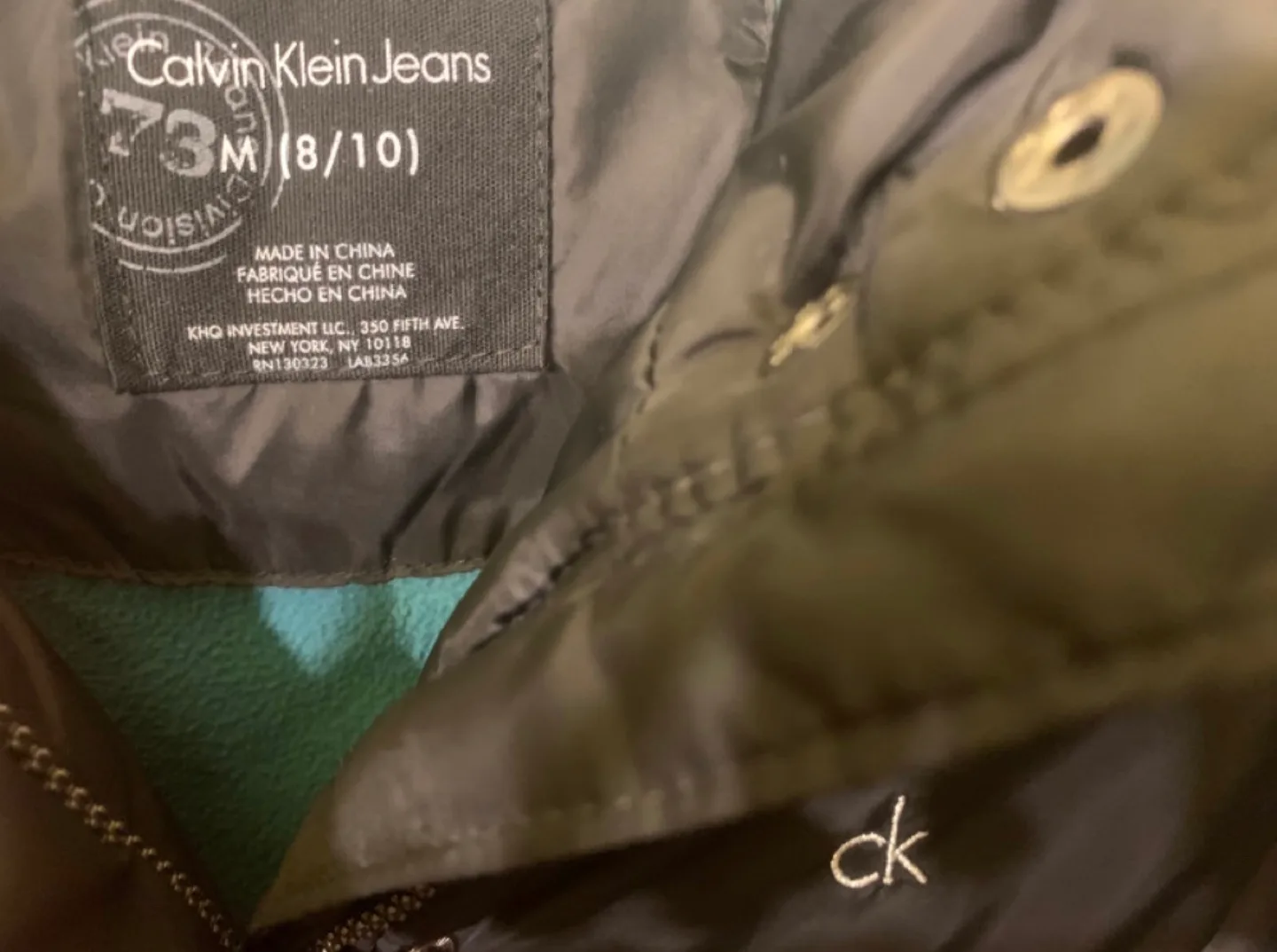 Girls' Calvin Klein Jeans Black Puffer Jacket Size M 8/10 image indicator(4)