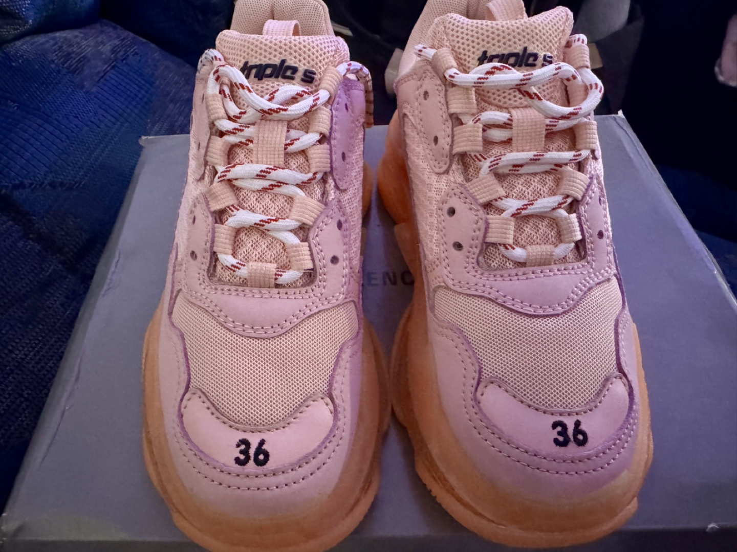 Peach Balenciaga Triple S Sneakers Size - photo 2