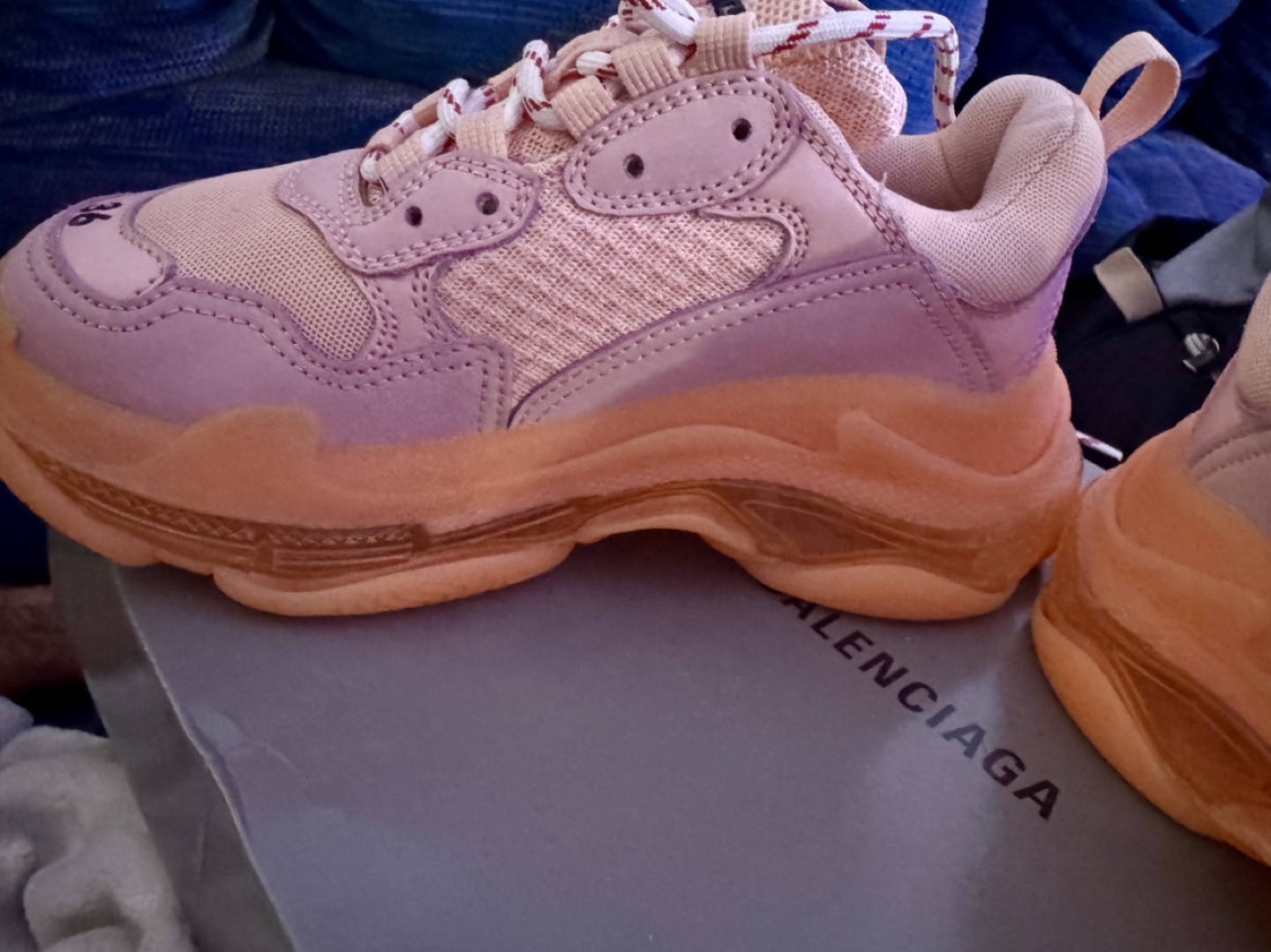 Peach Balenciaga Triple S Sneakers Size - photo 3
