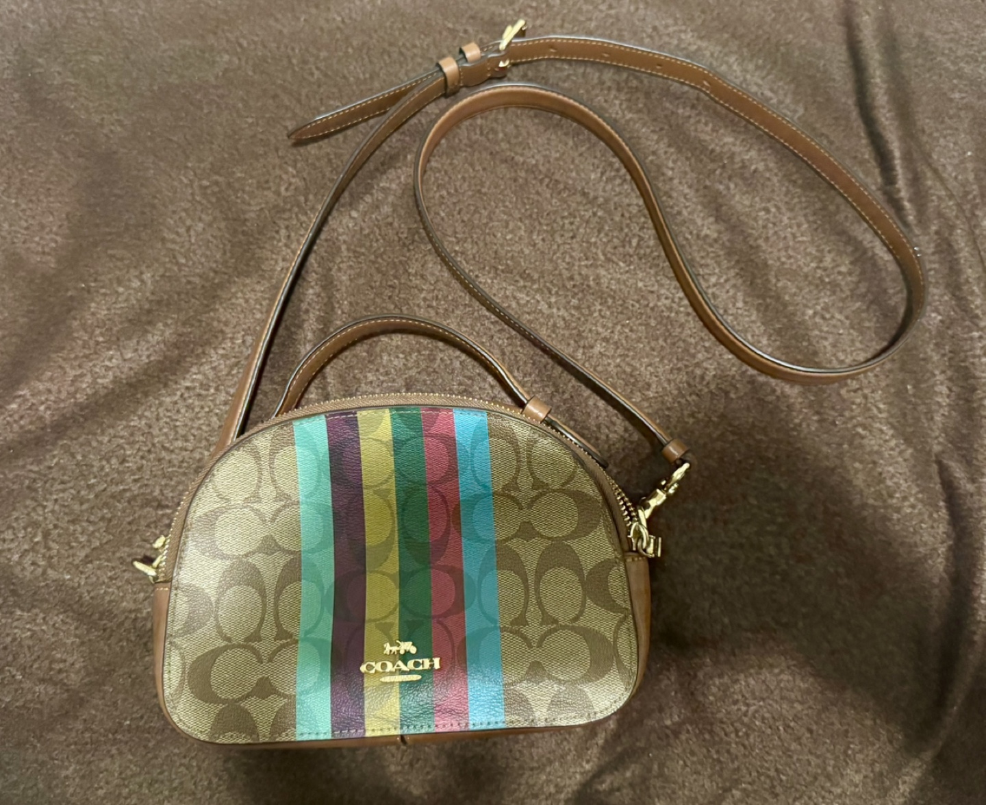 Coach Half Moon Bag with Multicoloured Stripes - photo 2