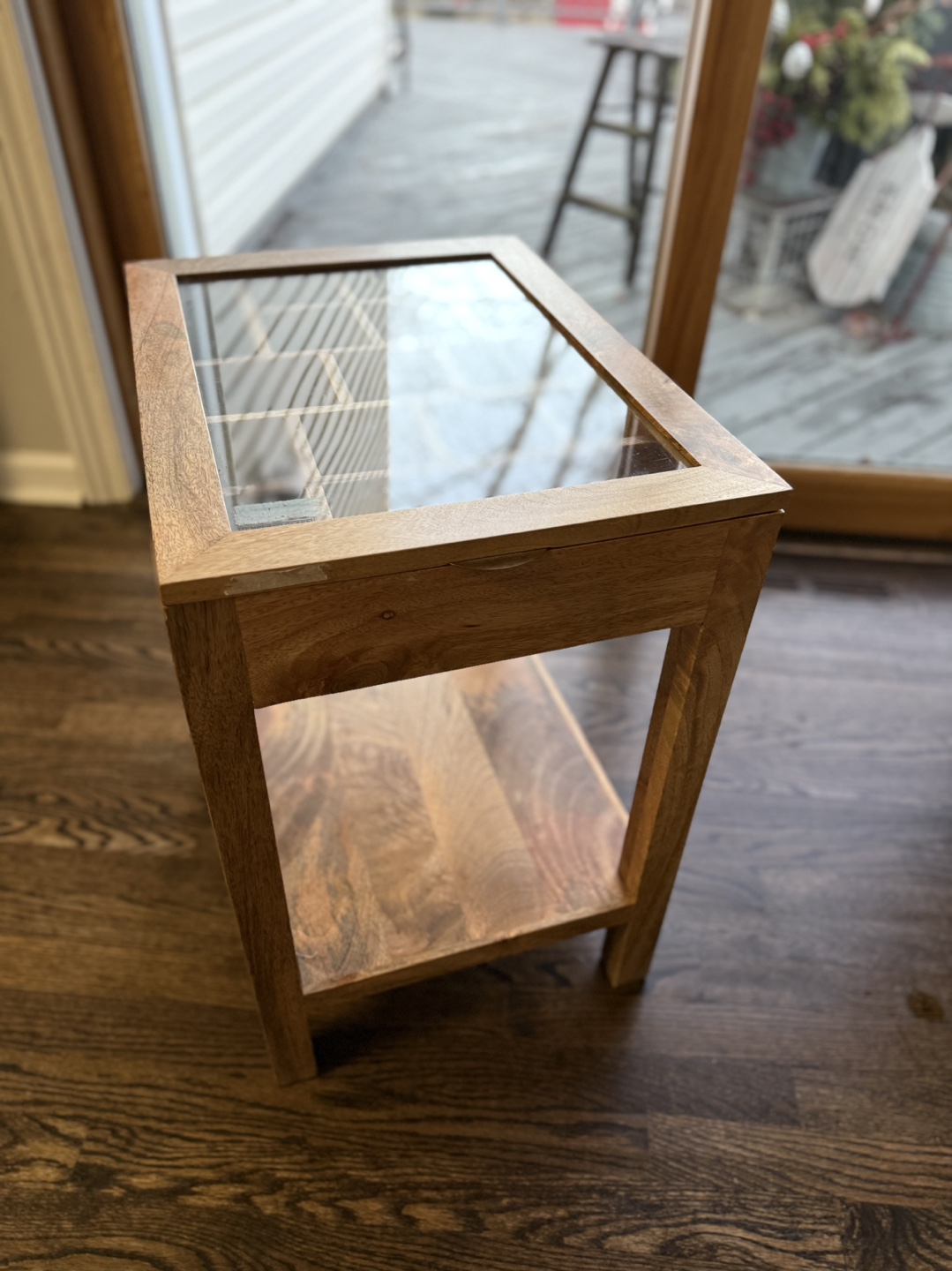 Wooden Organizer Table with Glass Top - photo 3