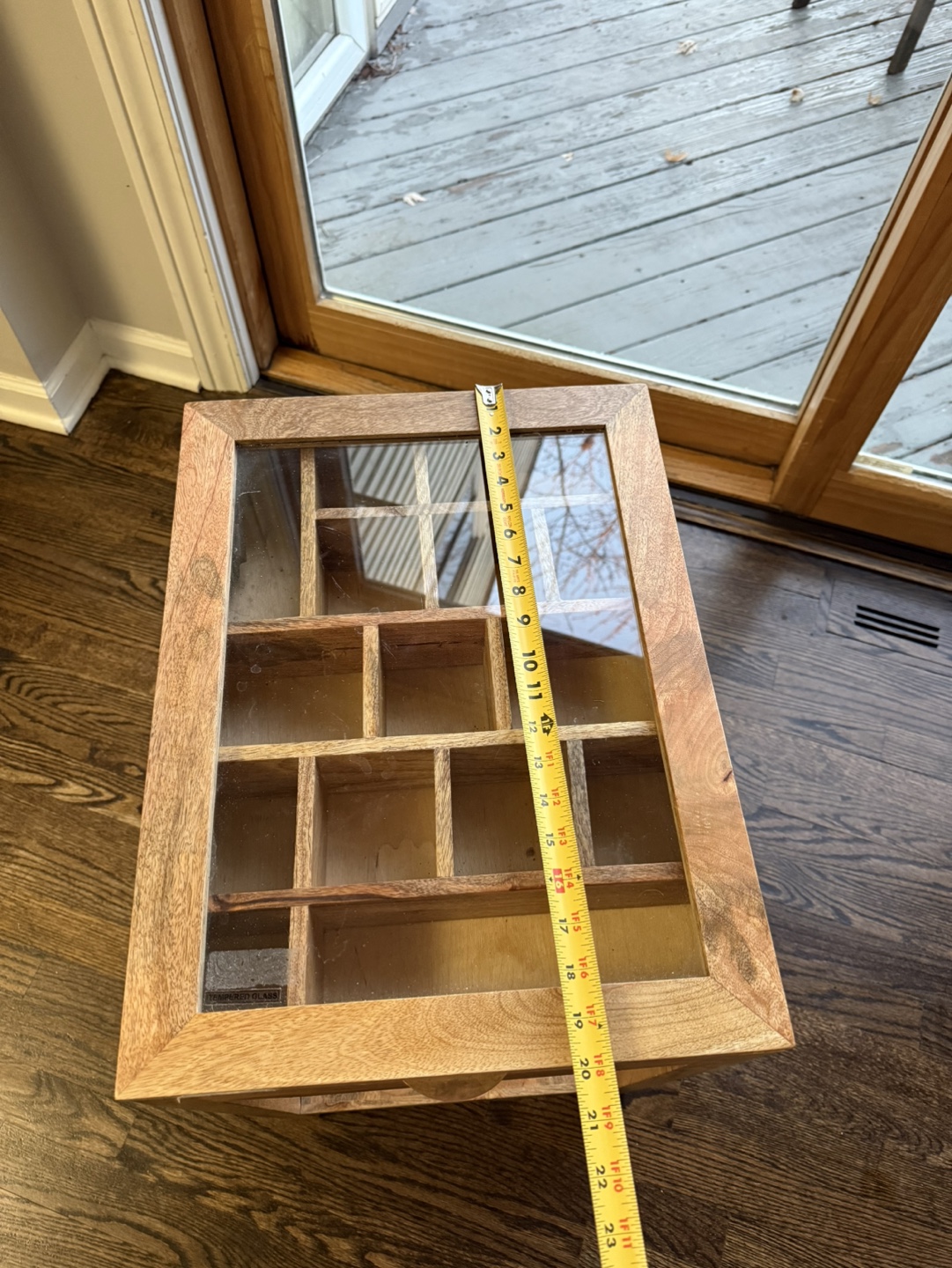 Wooden Organizer Table with Glass Top - photo 5