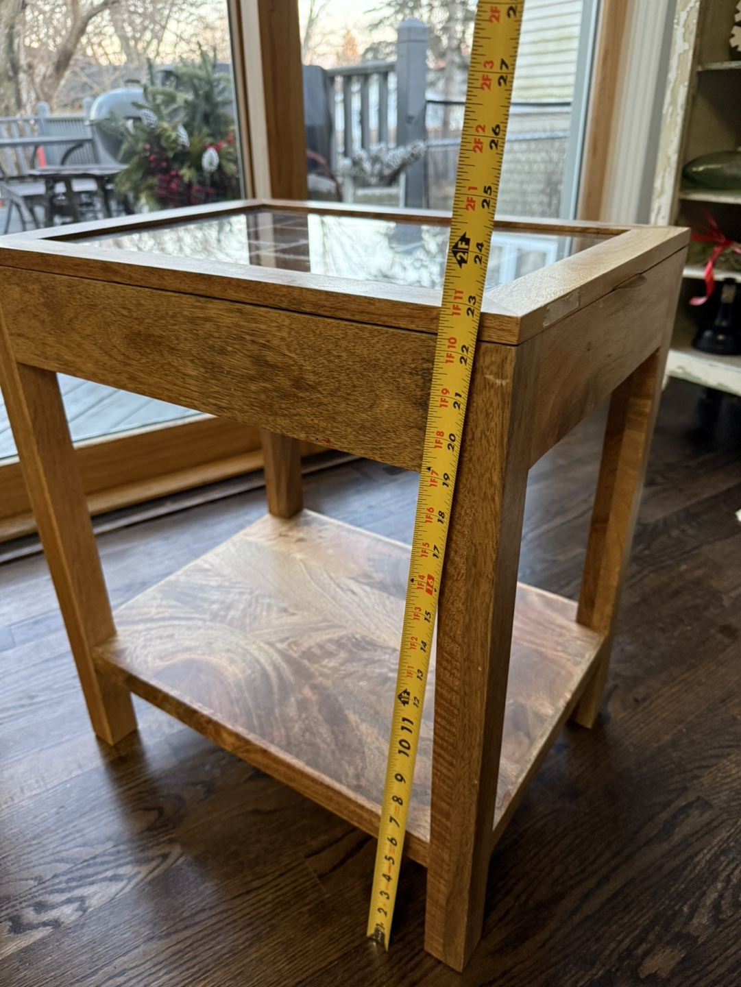 Wooden Organizer Table with Glass Top - photo 4