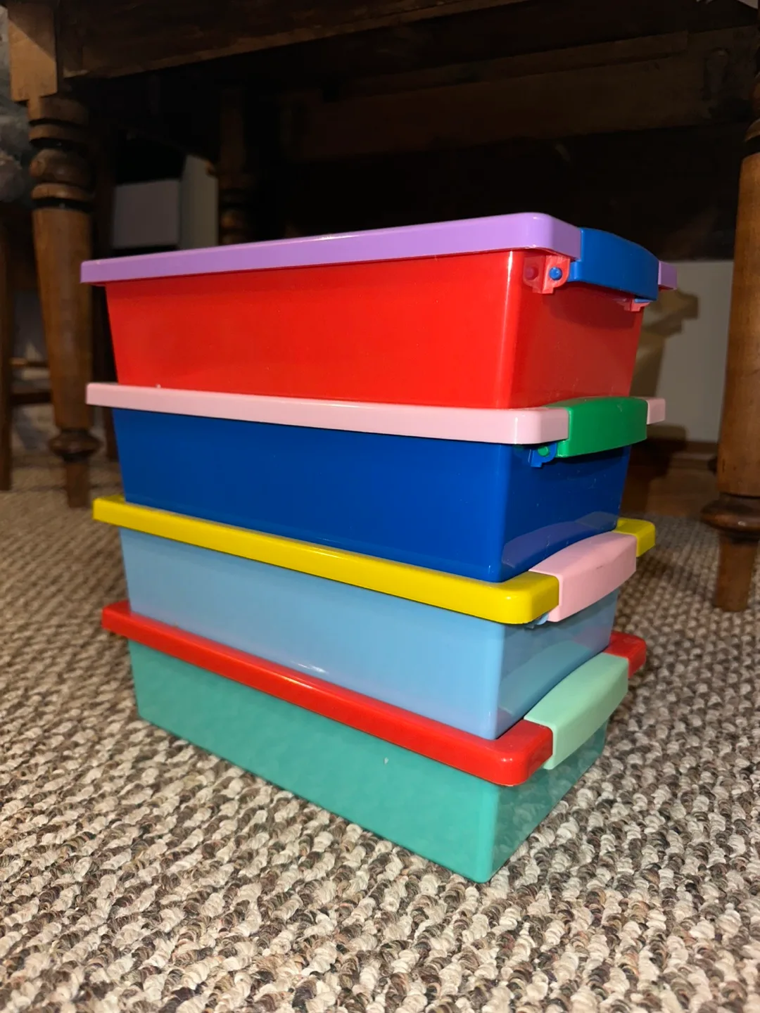 Stackable Plastic Storage Boxes (Set of 4)