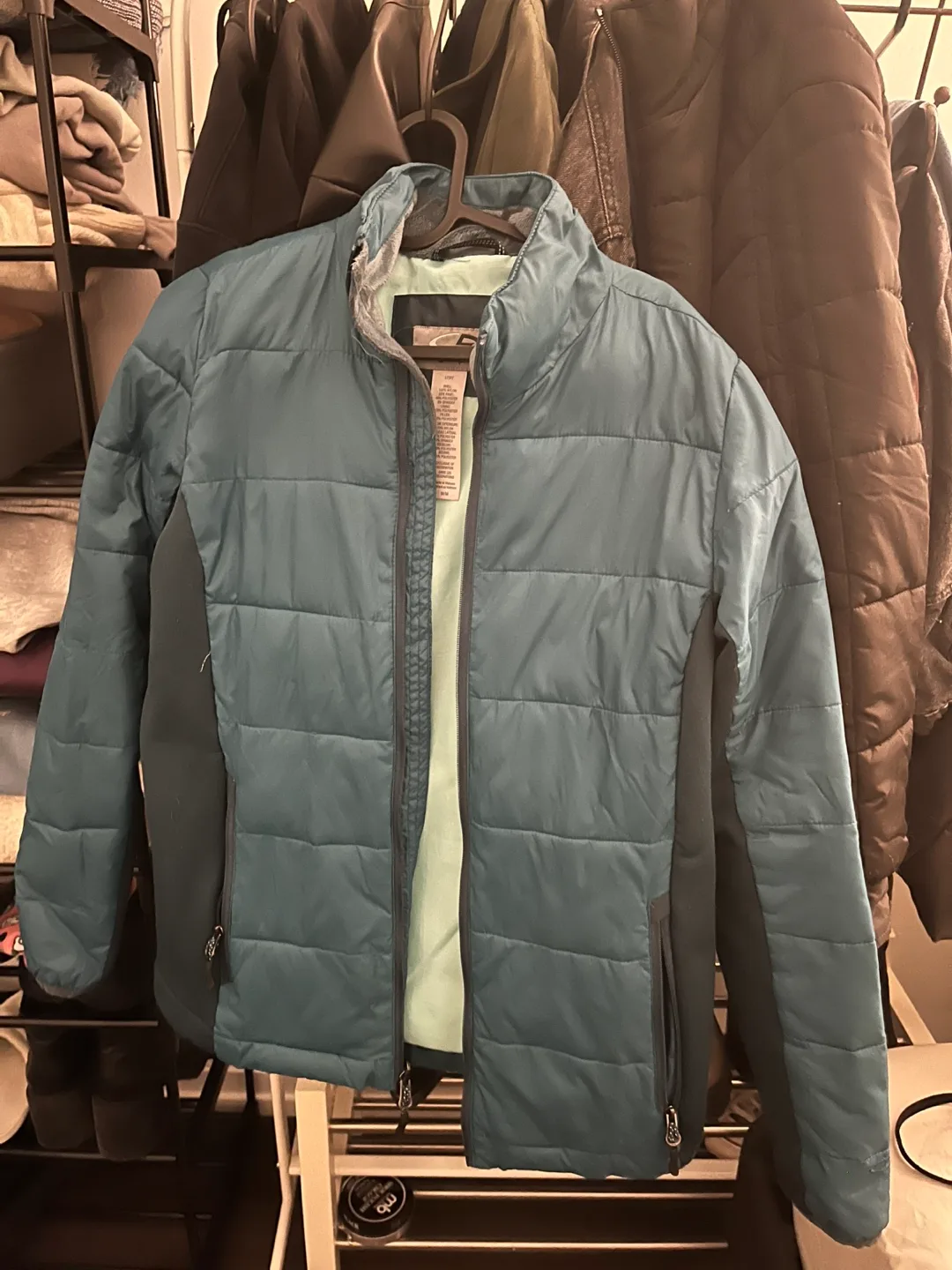 Women's Champion teal quilted jacket, size M image indicator(2)