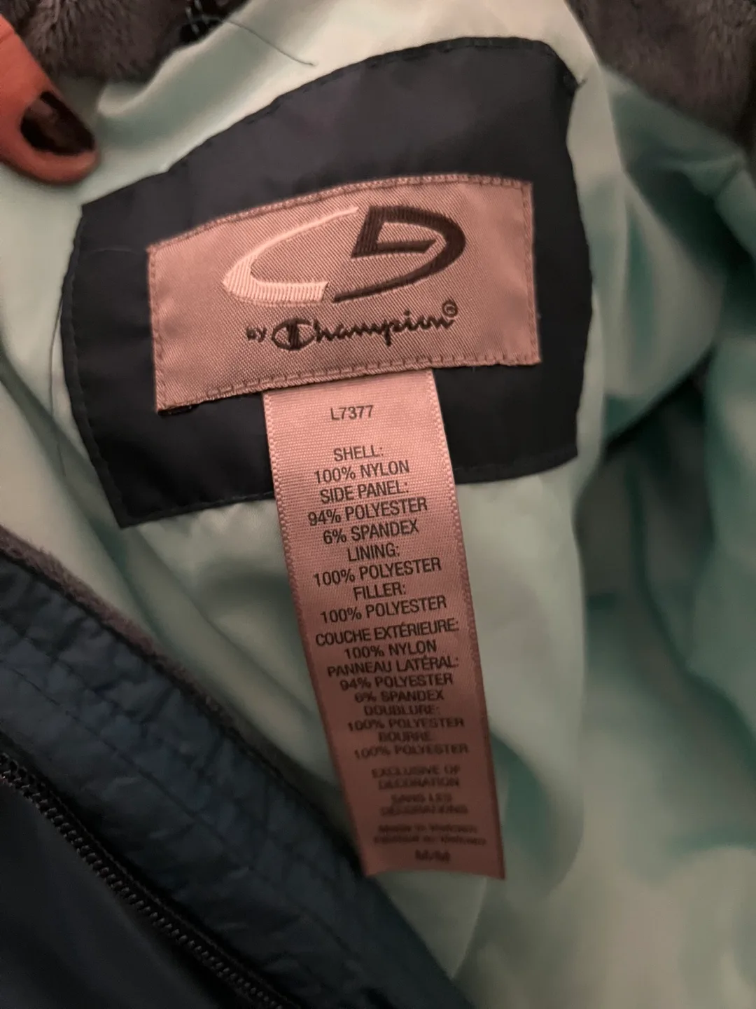 Women's Champion teal quilted jacket, size M image indicator(4)