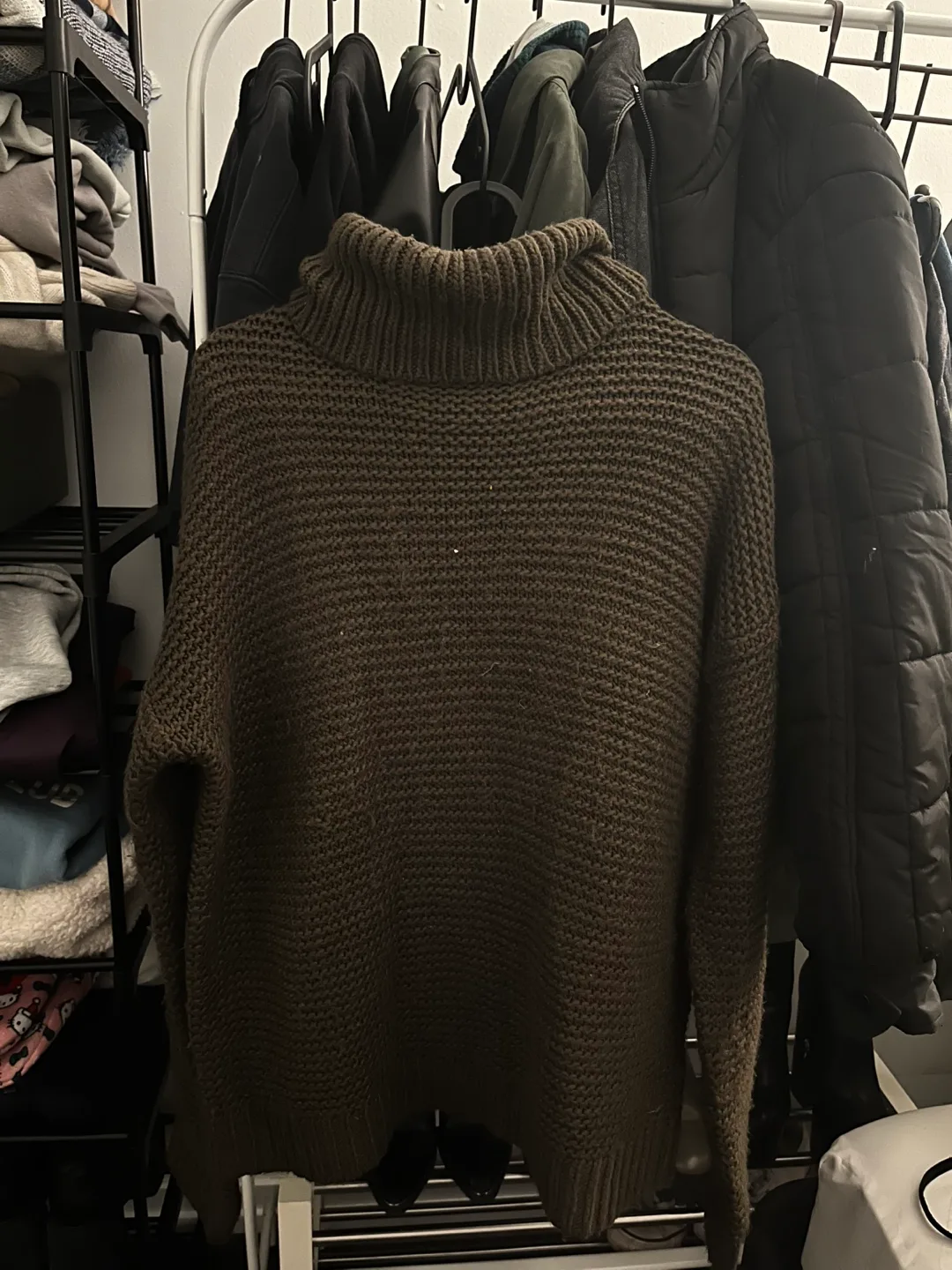 Forever 21 Olive Green Turtleneck Knit Sweater - Size Medium thumbnail