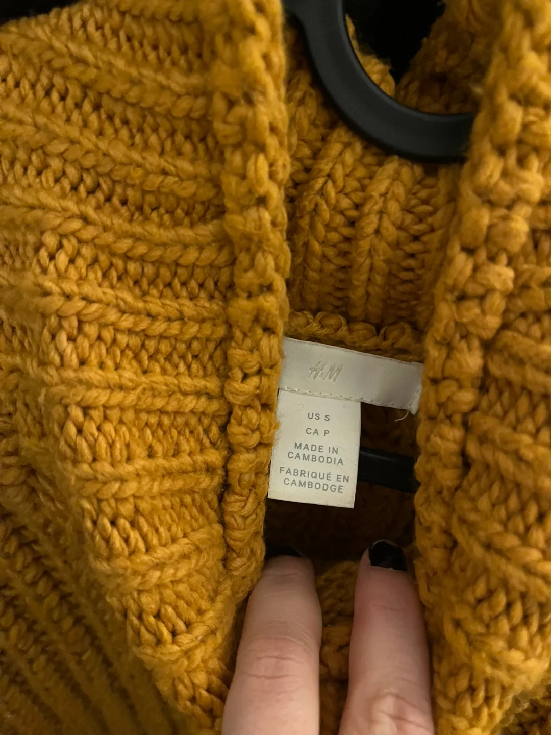 Mustard Yellow Chunky Knit Turtleneck Sweater - Size Small image indicator(3)