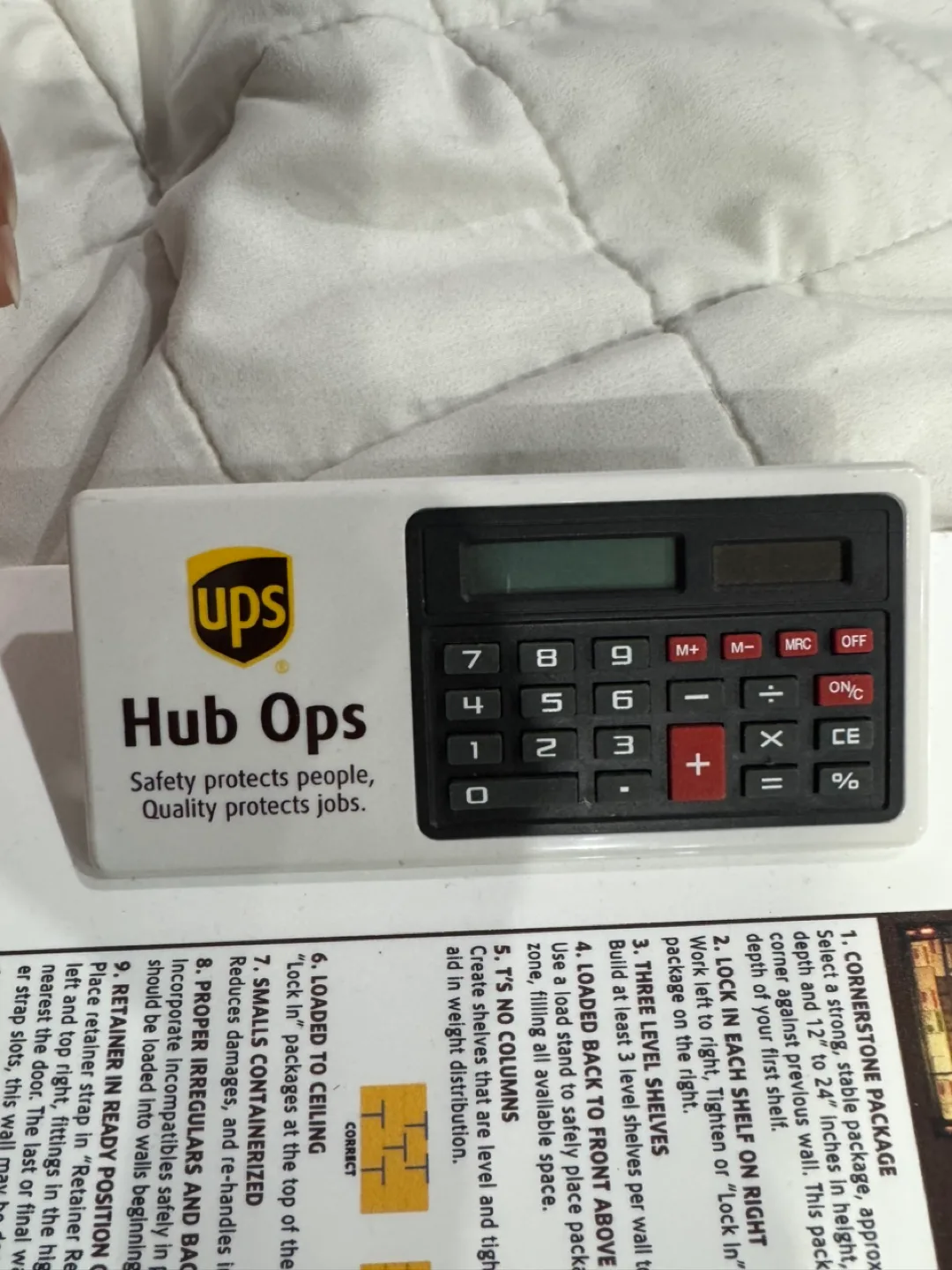 Vintage UPS Hub Ops Calculator and Loading Guide clipboard image indicator(2)