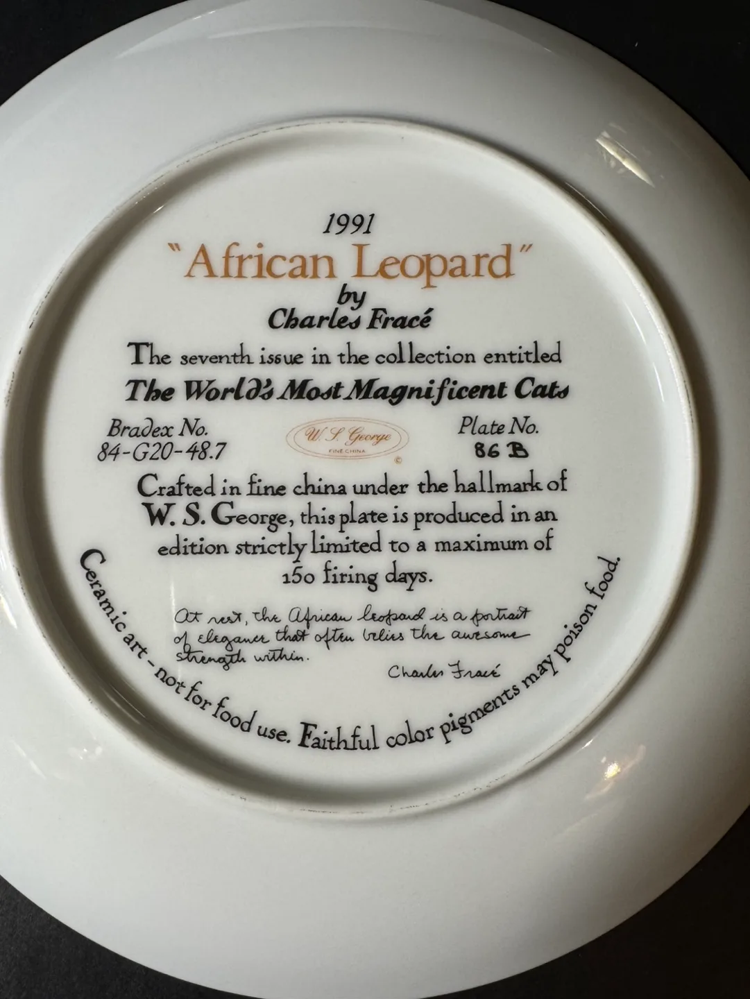 Charles Fracé The World's   Cats Collector Plates Set of Four image indicator(3)