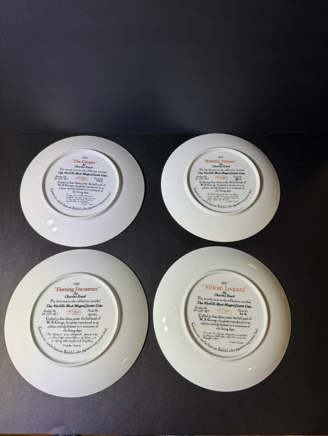 Charles Fracé The World's   Cats Collector Plates Set of Four image indicator(2)