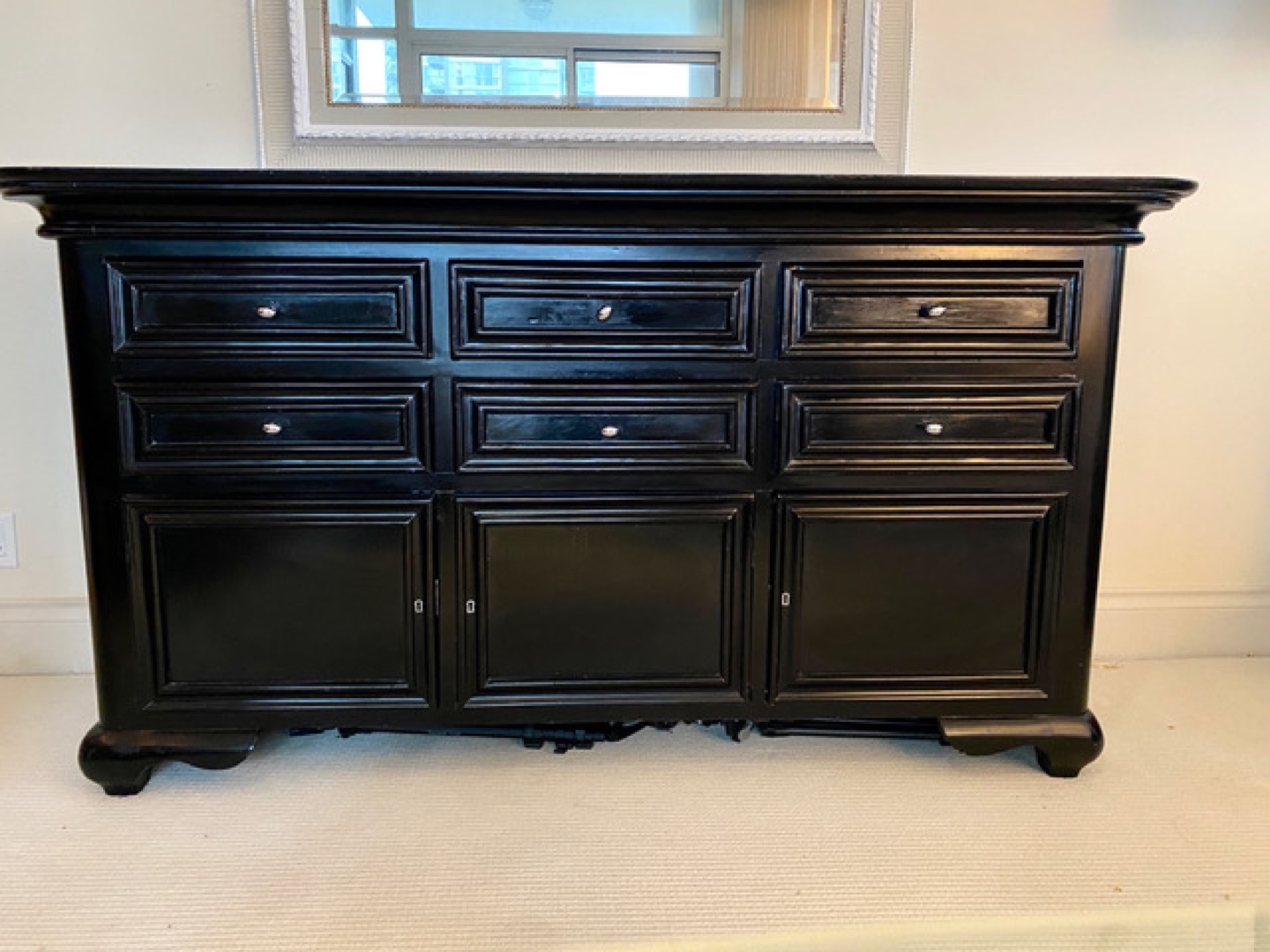 Black Wooden Buffet Cabinet