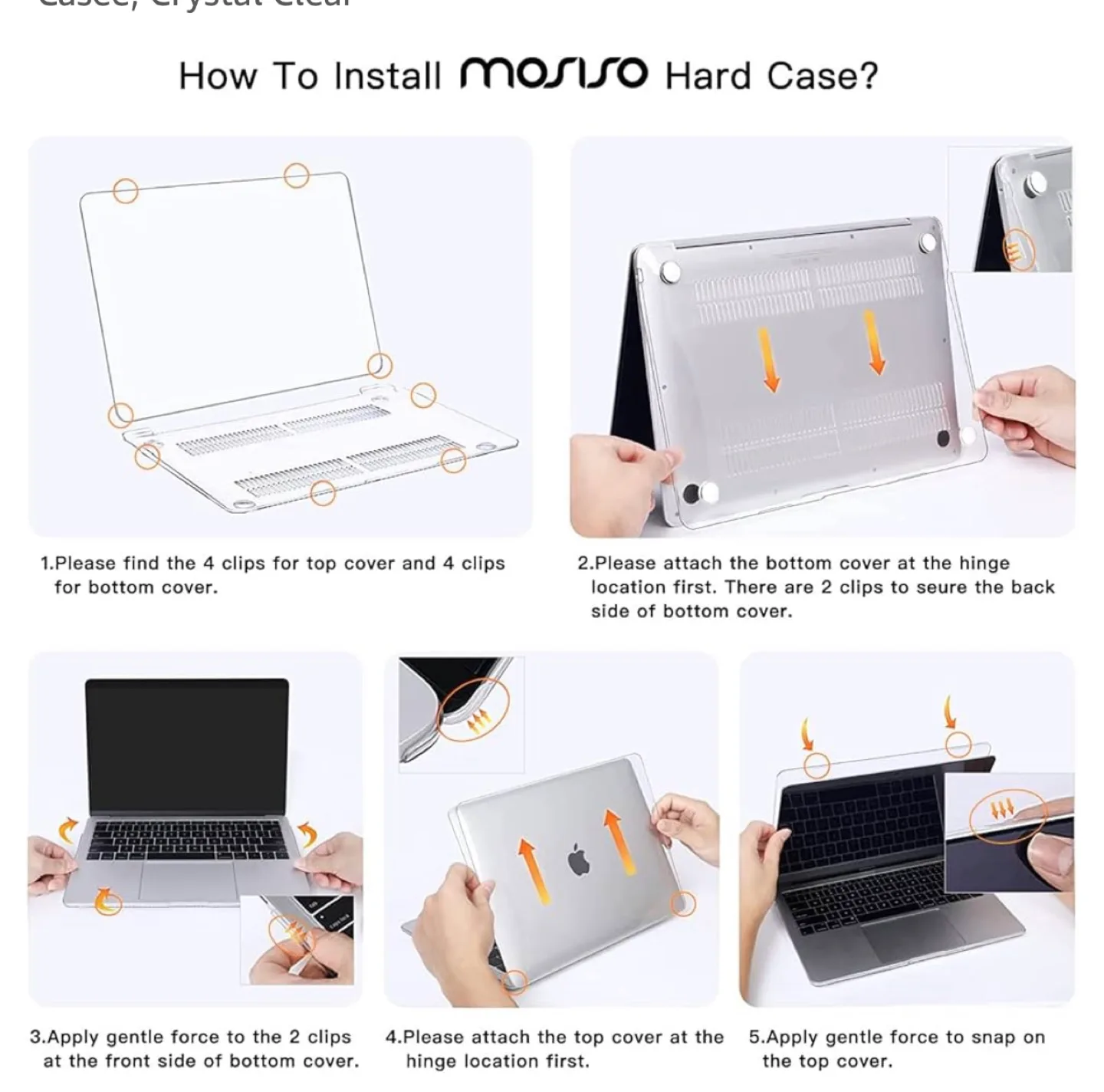 Mosiso MacBook Hard Case & Keyboard Cover - Crystal Clear image indicator(4)