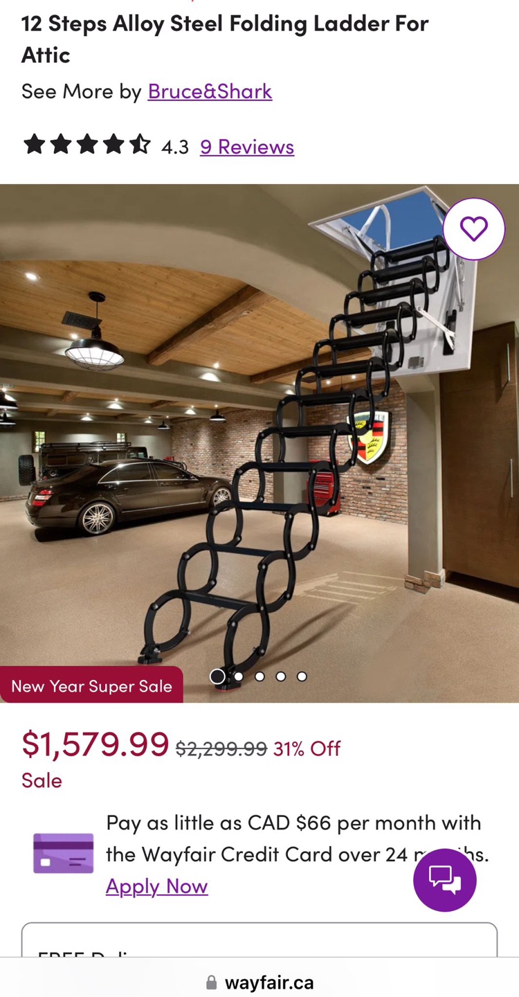 12 Steps Alloy Steel Folding Ladder For Attic - photo 4