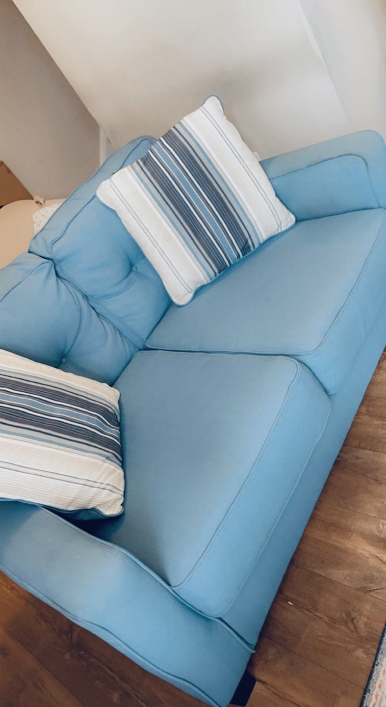 Light Blue Sectional Sofa+love seat - photo 2