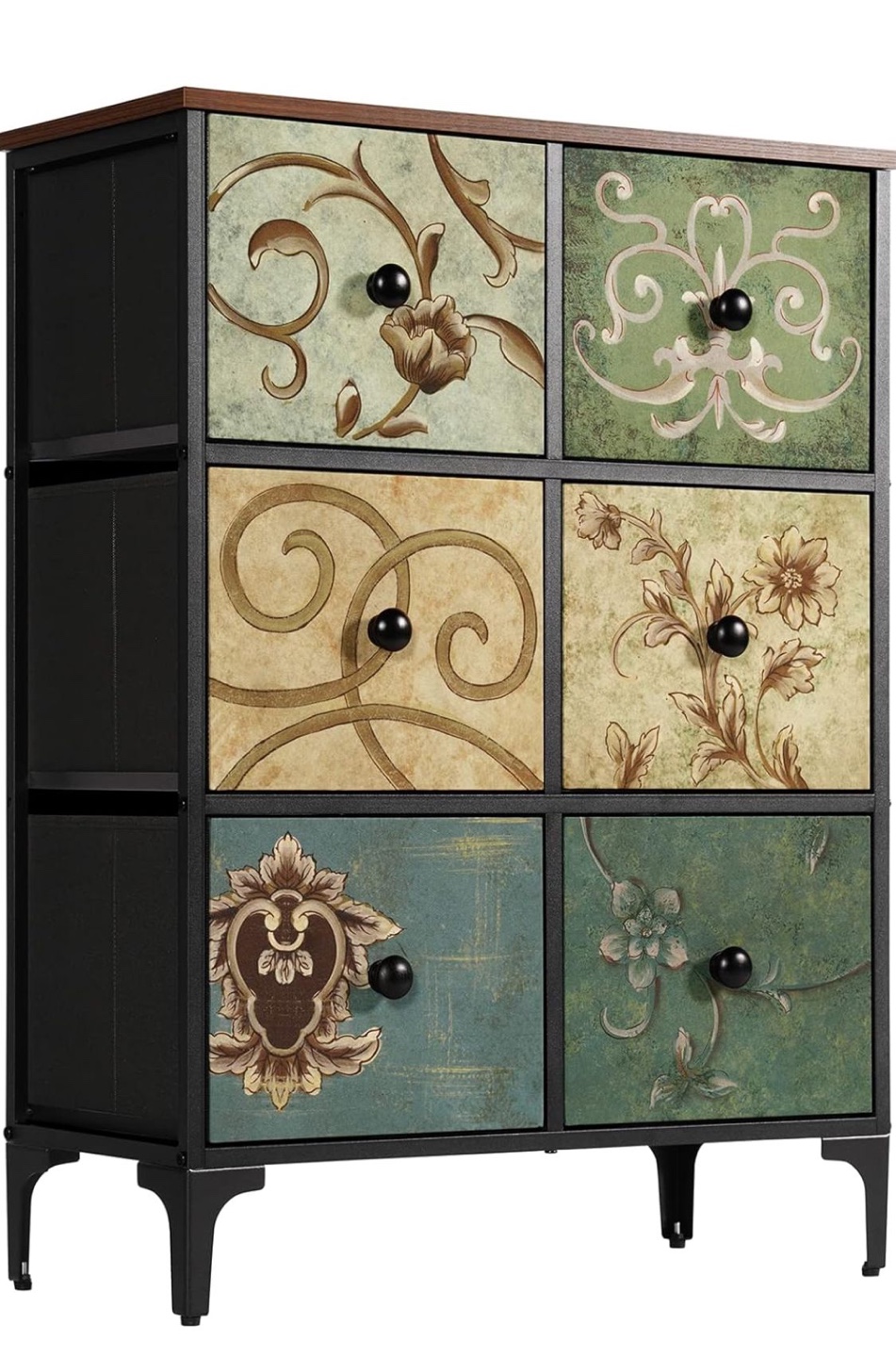 Six-Drawer Cabinet with Floral Design - photo 3