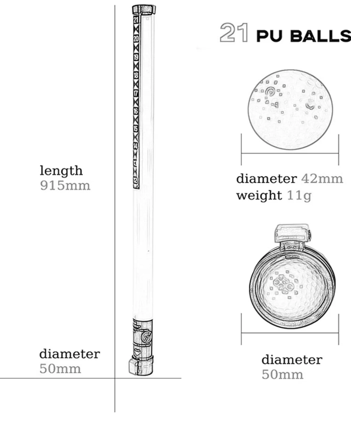 New 21 Golf Balls in Tube Dispenser image indicator(3)