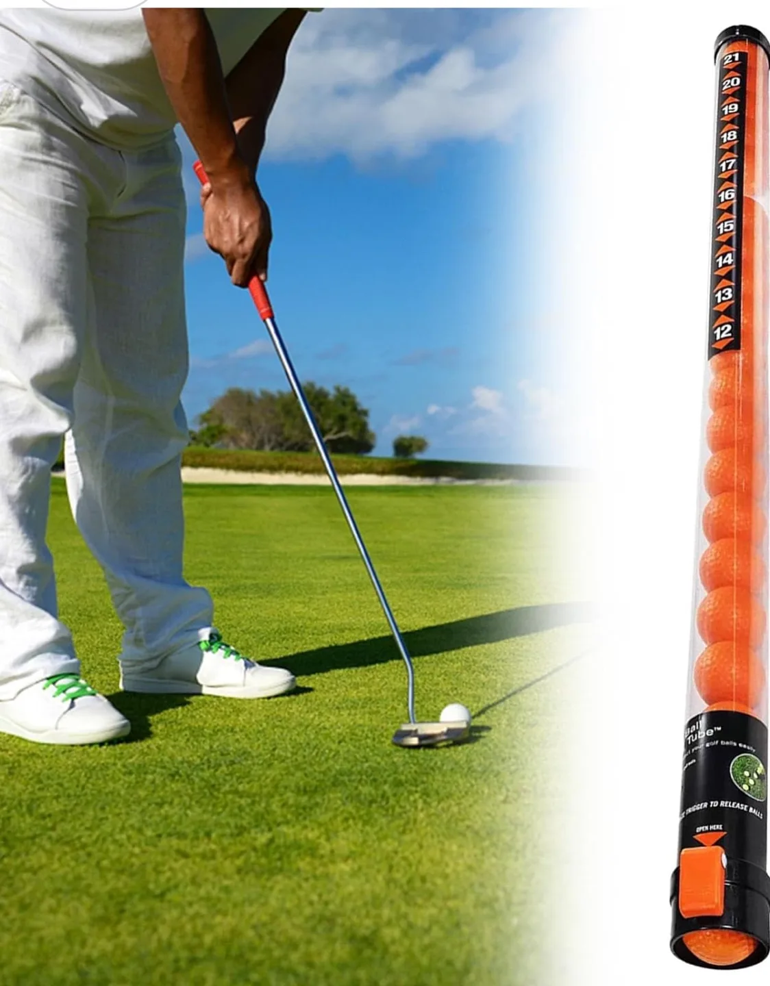 New 21 Golf Balls in Tube Dispenser image indicator(2)