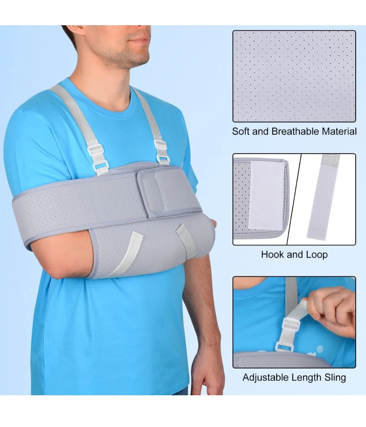 New Adjustable Arm Sling - Breathable & Comfortable Support image indicator(4)