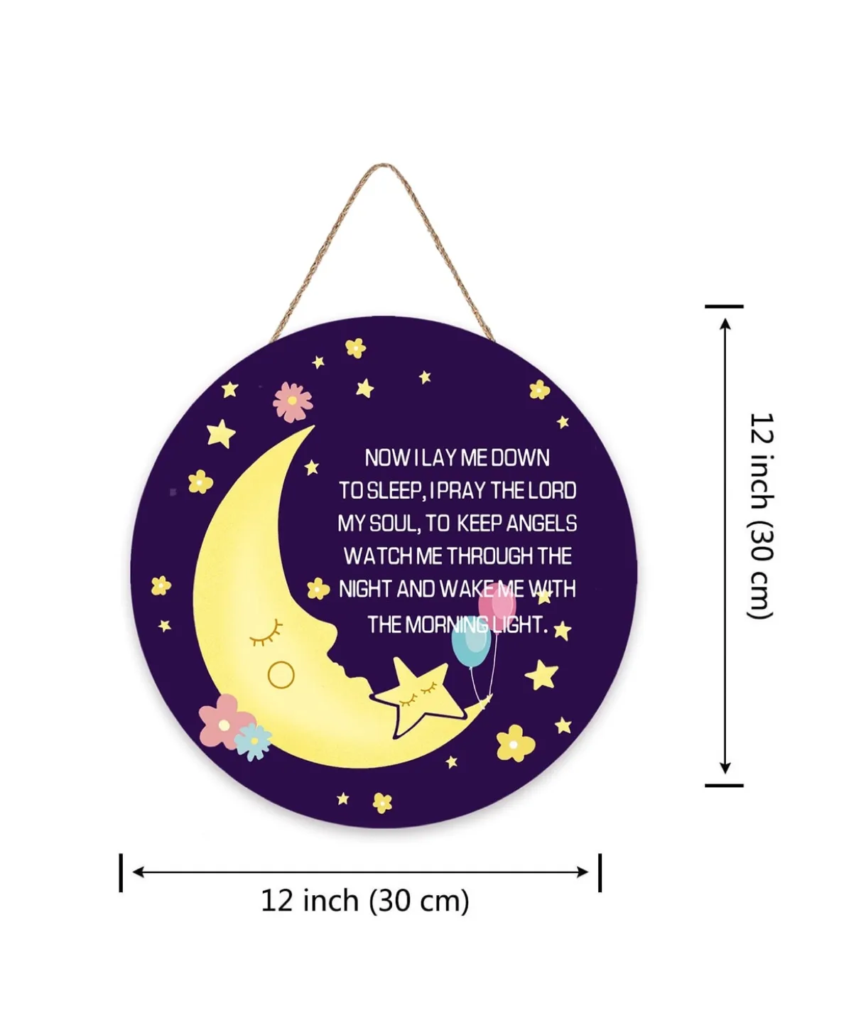 Nursery Door Sign for Baby Toddler Wood Moon Star Hanging Kids image indicator(2)