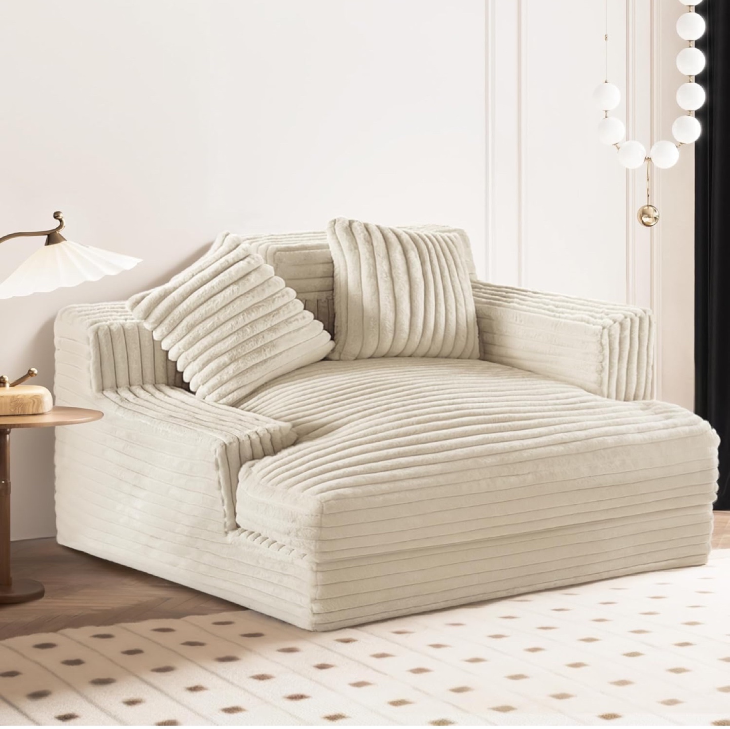 Cream-Colored Corduroy Sofa Chair