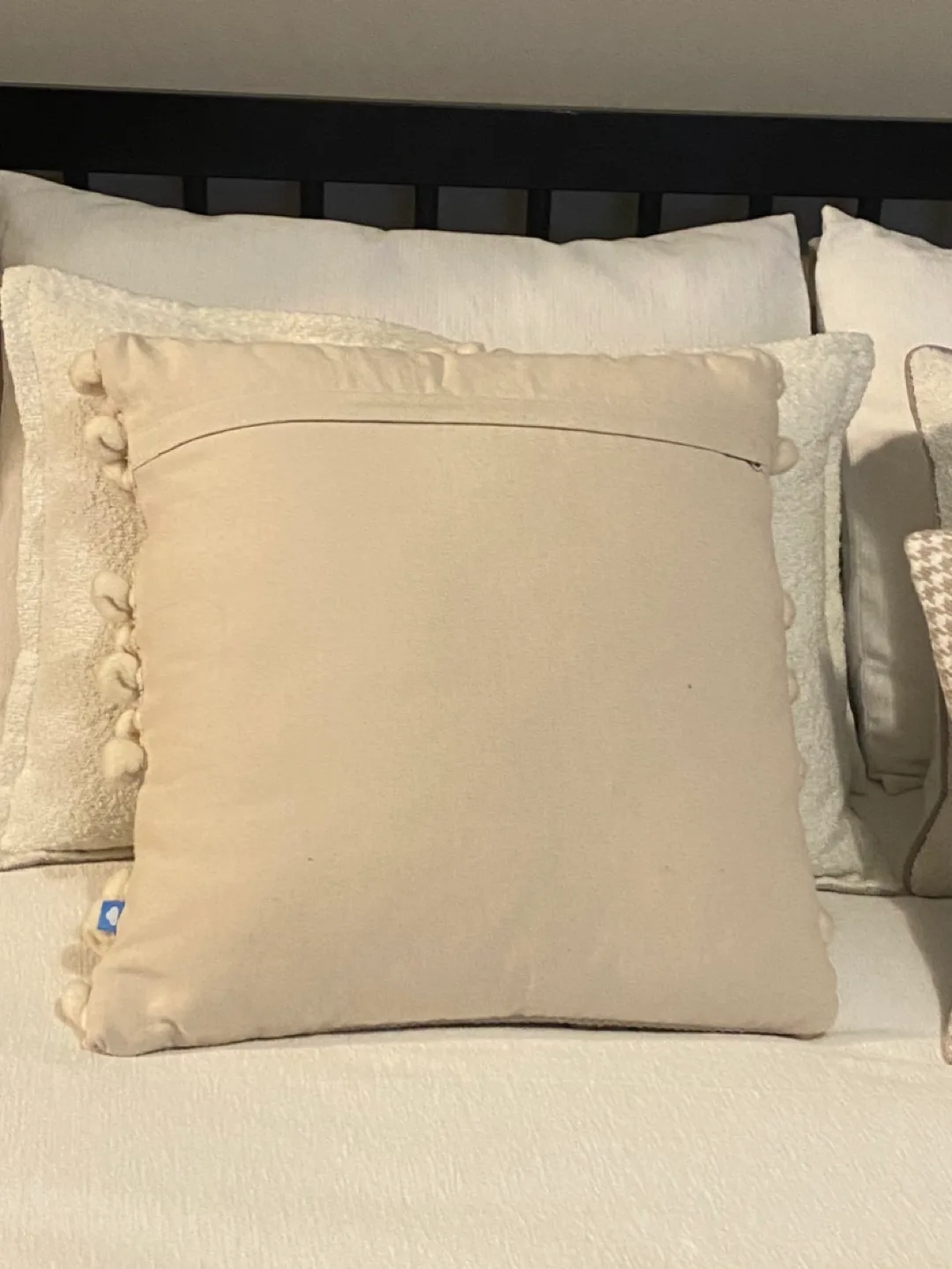 Brand new never used Cream Textured Throw Pillow image indicator(2)