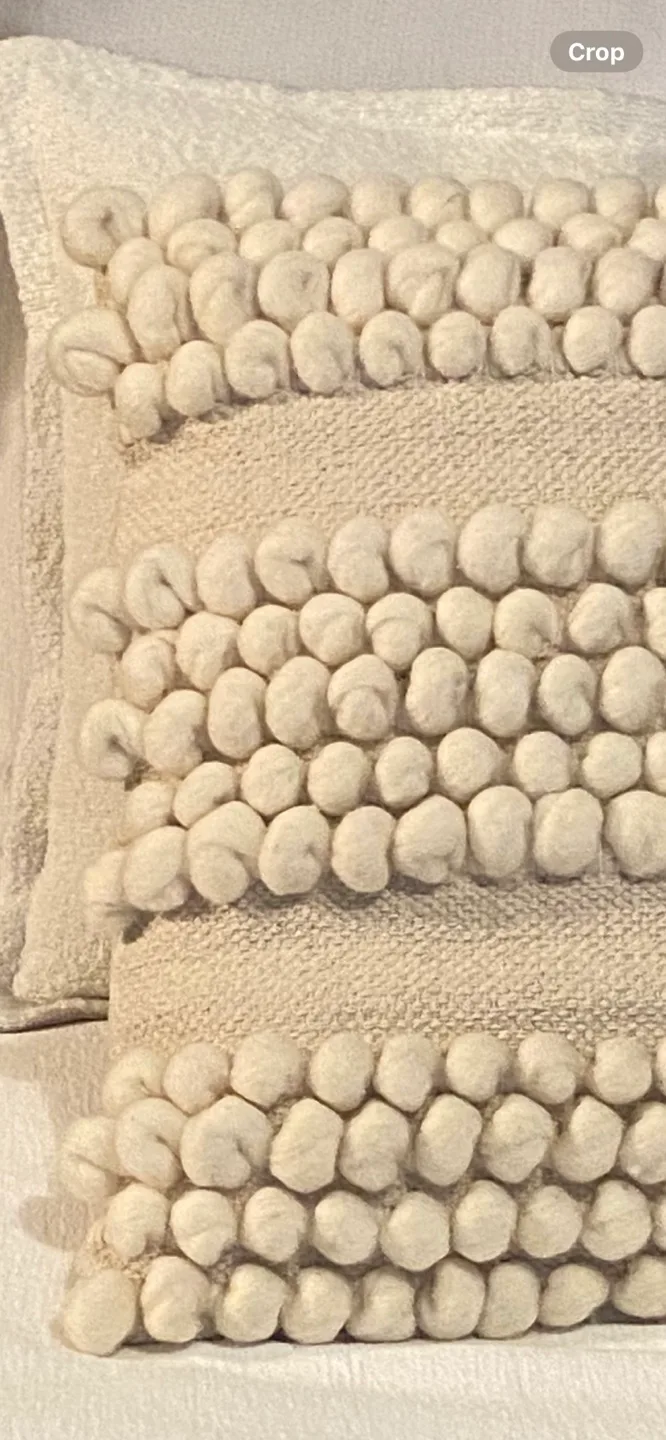 Brand new never used Cream Textured Throw Pillow image indicator(3)