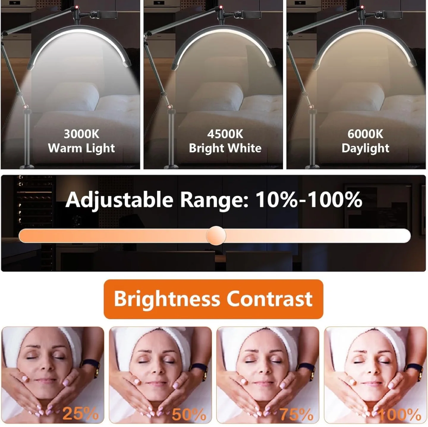 Adjustable LED Ring Light with Phone Holder and Clamp image indicator(2)